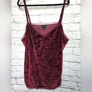 Worthington 3X Women's Camisole‎ Burgundy Velvet Adjustable Straps Soft